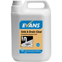 SINK & DRAIN CLEAR - EVANS - Powerful HIgh Active Liquid 5 Litre