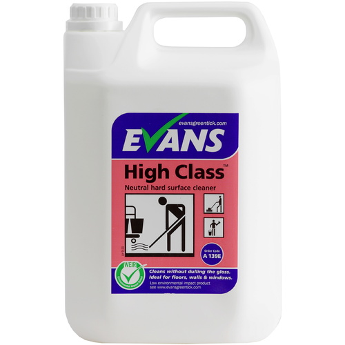 HIGH CLASS - EVANS -General Purpose Mopping Neutral Hard Surface Cleaner/Spray Maintainer (5L)
