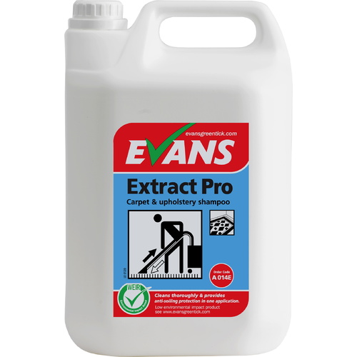 EXTRACT PRO - EVANS - Carpet & Upholstery Shampoo/Cleaner for Extraction Machines (Low Foam) (5L)