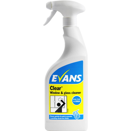 CLEAR - EVANS Window, Glass & Stainless Steel Cleaner (750ml)