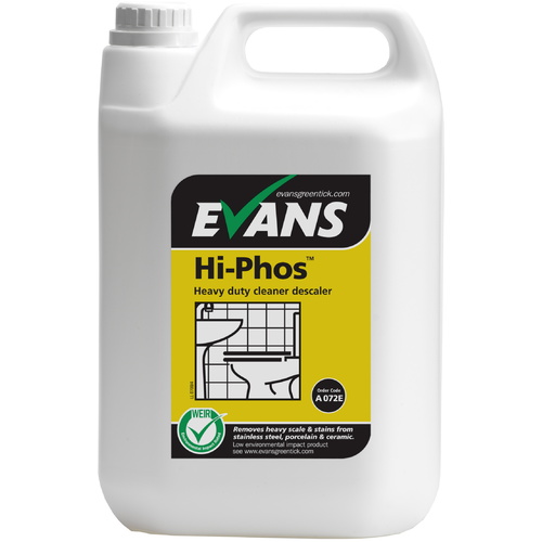 HI-PHOS -  Evans Heavy Duty Cleaner & Descaler Safe on Stainless Steel & Porcelain (5L)