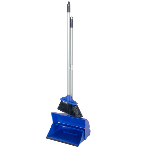 Long Handle Dust Pan & Brush Set - BLUE