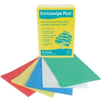 Envirowipe Plus Anti Bacterial Heavy Duty Cloths Large (Pack x25) RED