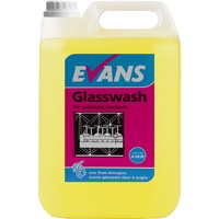 EVANS - GLASSWASH - Low Foam Leaves Crockery & Glassware Clean & Bright (5L)