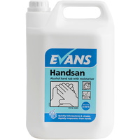 EVANS - HANDSAN - 70% Alcohol Hand Rub Sanitiser Gel with Moisturiser (5L)
