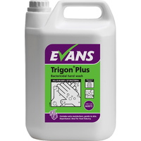 EVANS - TRIGON PLUS - Anti Bacterial, Unperfumed Hand Wash Soap (5L) NEW Formula EN1499, EN13727 & EN1276