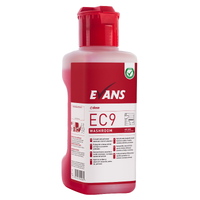 CASE OF 4  X EC9 WASHROOM (1L) EVANS - Washroom Cleaner & Descaler (Inc Dosing Cap) (RED)