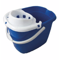 Standard Plastic Mop Bucket 15L with White Wringer BLUE