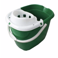 Standard Plastic Mop Bucket 15L with White Wringer GREEN