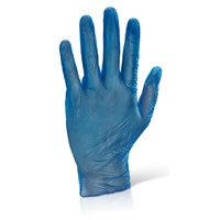 Blue Vinyl Gloves Powder Free (Blue) - SMALL Box x100