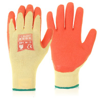 PACK OF 10 PAIRS - Click Multi Purpose Orange Latex Grip Gloves LARGE