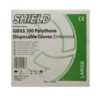 Shield GD55 Poly Disposable Gloves Clear Large (Pack x100)
