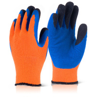 B-Flex Heavyweight Fleece Lined Thermo Gloves Orange & Blue EN388