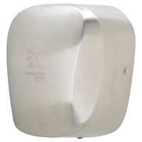 Kangarillo Ultra Hand Dryer - Vandal Proof Auto Variable Heater Ultra Fast 900W / 79dB / 8-12 Seconds - BRUSHED STAINLESS STEEL