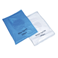 Flat Packed Disposable Polythene White Aprons (x100)