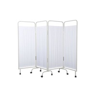4 Section Curtain Frame with White Curtains