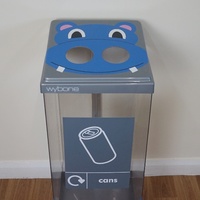 60L Grey Hippo ABS/Perspex Cans Recycling Bin