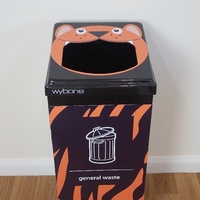 60L Black Tiger ABS/Perspex General Waste Recycling Bin