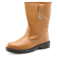 Steel Toe Cap Rigger Boots Acrylic Fur Lined with Midsole Protection Tan