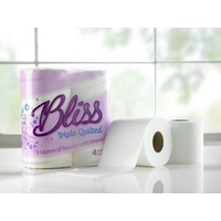 BLISS - Pink 3 Ply luxury Toilet Rolls - 3ply White (x40 Rolls)