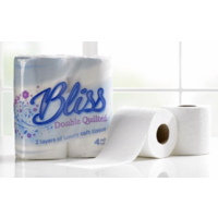 Bliss - Blue 2 ply  Toilet rolls - 2ply White (x40 Rolls)
