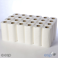 Premium Kitchen Towel Roll - 2ply White Embossed (x24 Rolls) Packs x2 Rolls