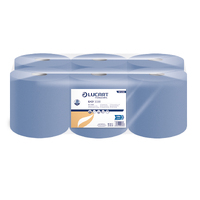 EASY200B (DBL200) - Continuous Roll Towel - 1ply Blue 180m (x6 Rolls)