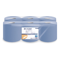 EASY400BE (CBL400SE) - Centre Feed Embossed Rolls - 2ply Blue 125m (x6 Rolls)