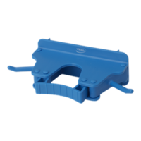 Vikan Wall Bracket Single - Holds x1 Handle x2 Hooks 160mm (Blue)