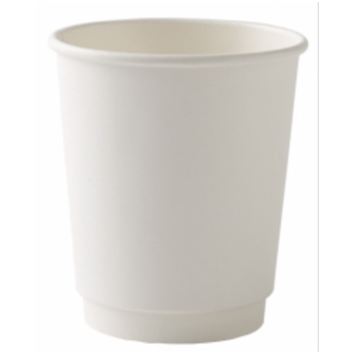 8oz Premium Paper Coffee Cups - White (x100)