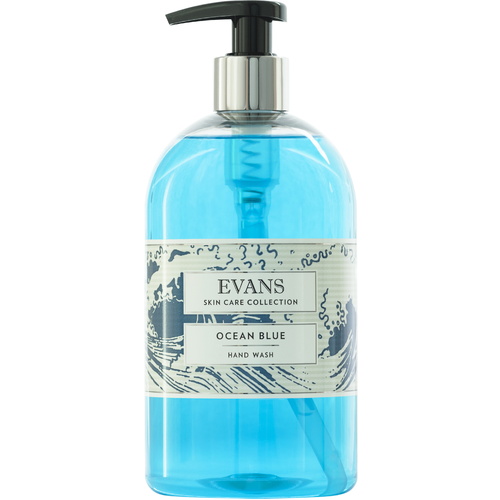 EVANS - OCEAN BLUE BASIN - Invigorating Hand, Hair & Body Wash/Soap Basin Pump Bottle (500ml)