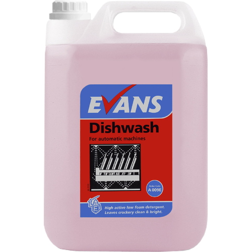 CASE OF 2 X  -DISH WASH 5L EVANS  - Dishwasher Detergent (Soft, Medium & Hard Water) (5L)