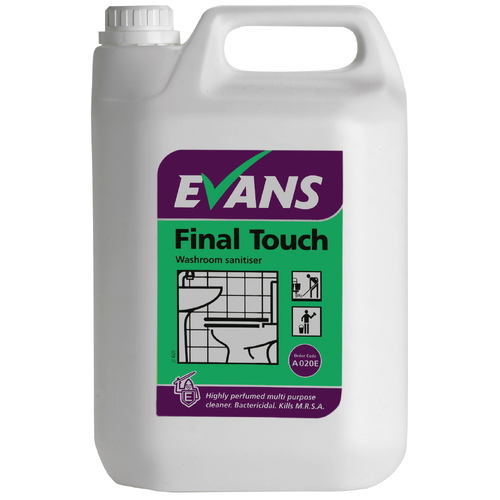 CASE OF 2 X  FINAL TOUCH - EVANS Highly Perfumed Bacterial Washroom Cleaner/Sanitiser (5L)