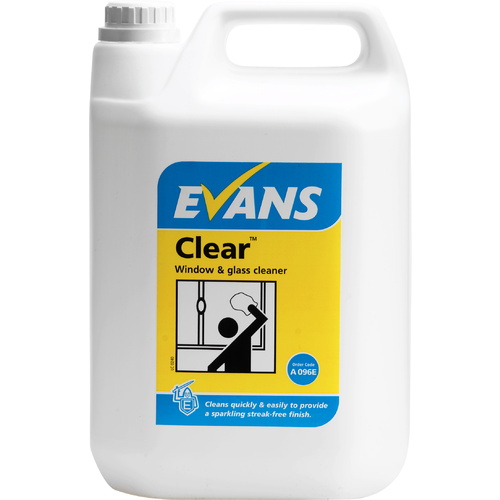 EVANS - CLEAR - Window, Glass & Stainless Steel Cleaner (5L)