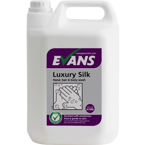 LUXURY SILK - EVANS Enriched Hand, Hair and Body Wash/Soap (5L)