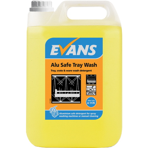 EVANS - ALU SAFE - Catering Grade Tray, Crate & Ware Wash or Soak Detergent (5L)