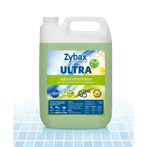 Zybax Ultra - Ultimate Odour Eliminator & Multi Purpose Cleaner Concentrate (5L)