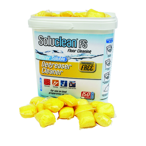 Soluclean Degreaser Cleaner (Catering Grade/Fragrance Free) Tub x150 Sachets/Mop Buckets