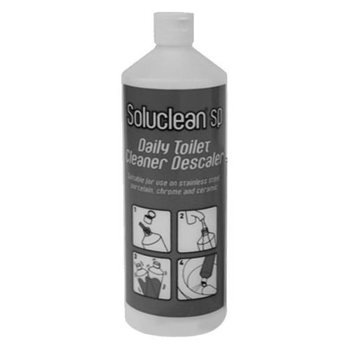 Soluclean (TCP) Heavy Duty Reusable Bottle - GREY Daily Toilet Cleaner Descaler Flip Top with Nozzle 1L