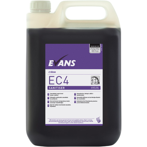 EVANS - EC4 SANITISER (5L) - Unperfumed Cleaner Sanitiser (PURPLE)