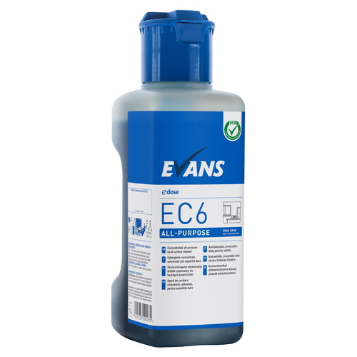 EC6 ALL PURPOSE (1L) + TRIGGER BOTTLE - All Purpose Hard Surface Cleaner (Inc Dosing Cap) (BLUE)