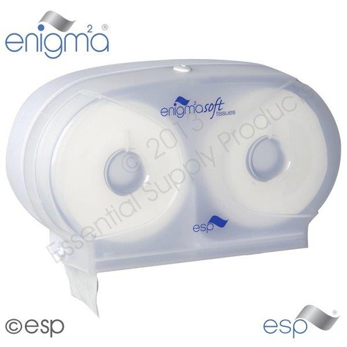 ESP Premium Twin Micro Toilet Roll Dispenser (White)