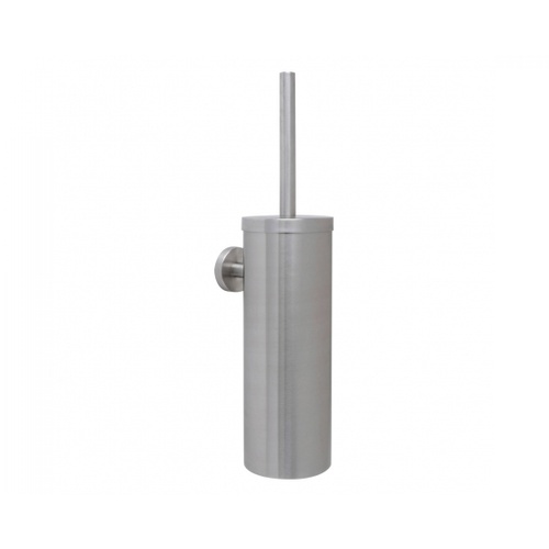 Wall Mounted Toilet Brush & Holder (Brushed Stainless Steel)