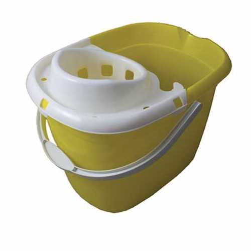 Standard Plastic Mop Bucket 15L with White Wringer YELLOW