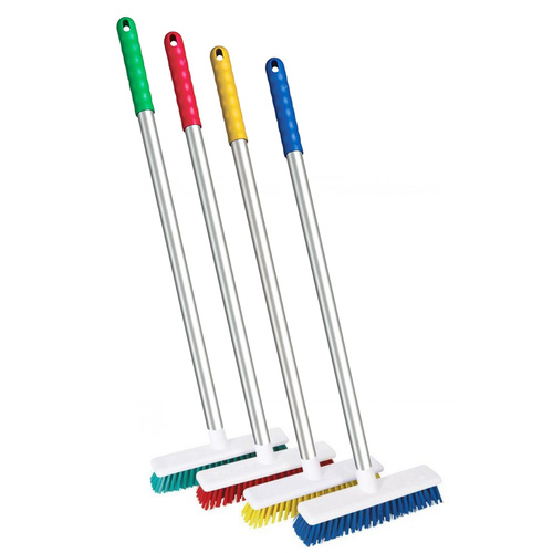 Complete 16"/40cm Hygiene Broom & Handle Blue/White
