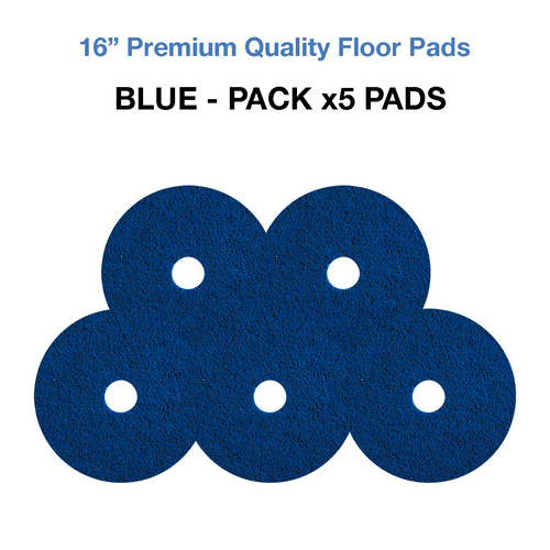 16 Inch Floor Pads - Blue Case x5 Wet Scrub/Heavy Duty Pads