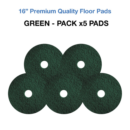 16 Inch Floor Pads - Green Case x5 Light Stripping Pads