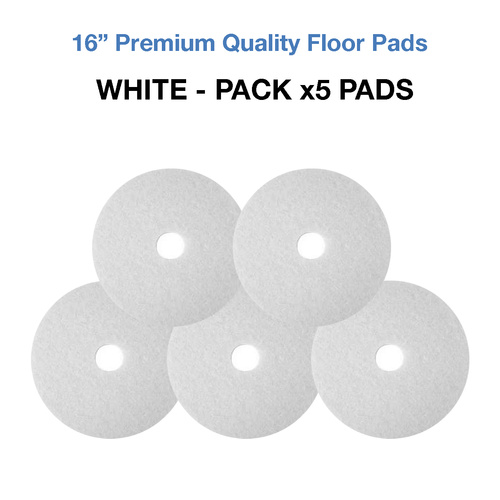 16 Inch Floor Pads - White Case x5 Polishing Pads