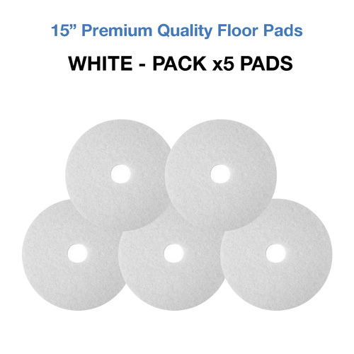 15 Inch Floor Pads - White Case x5 Polishing Pads