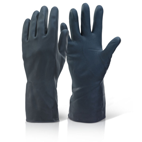 Heavy Duty  Click 2000 Household Rubber Gloves Medium - BLACK Latex Neoprene blended 